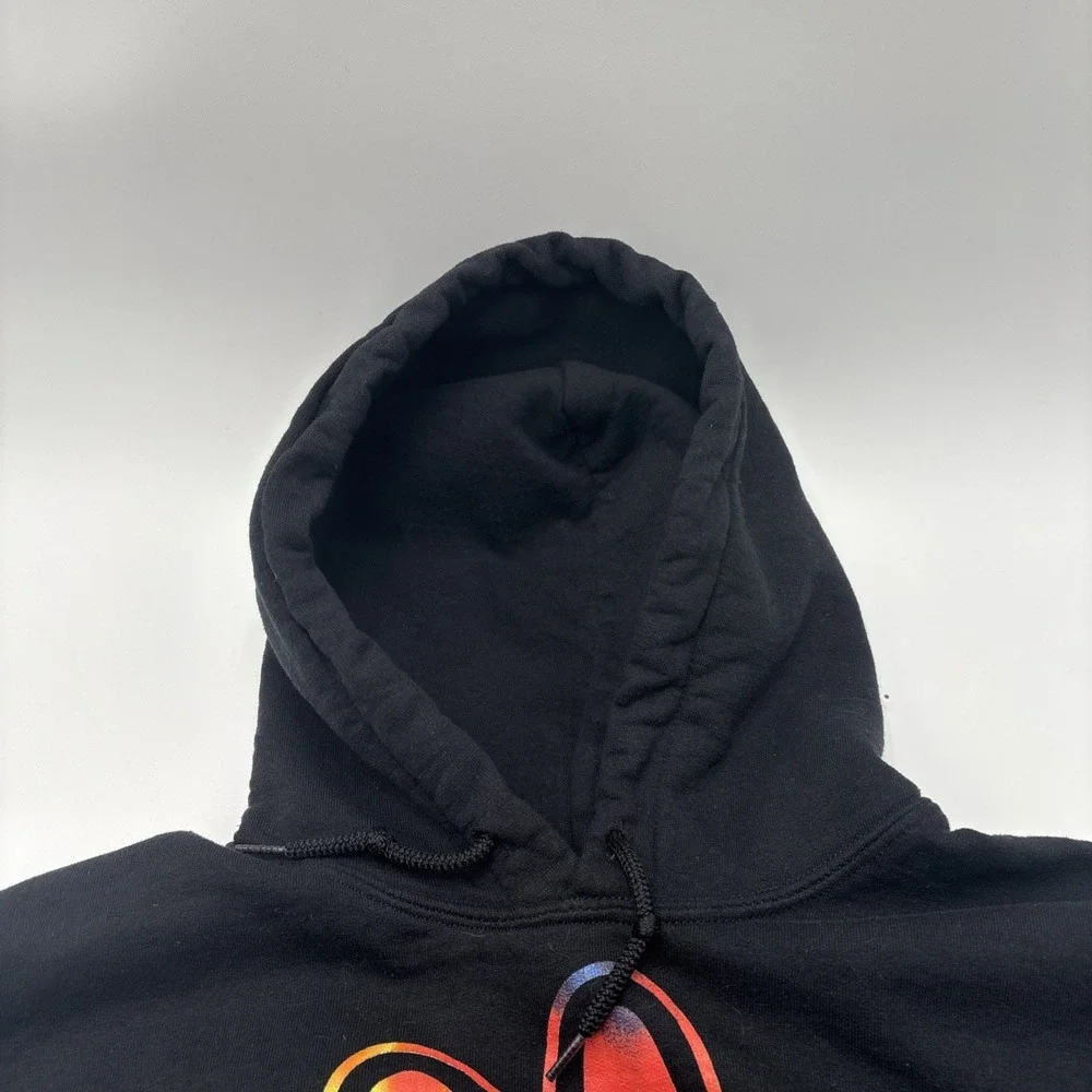 Neff Peace Sign Fingers Black Hoodie Size Medium Pullover Multicolor Graphic Pri